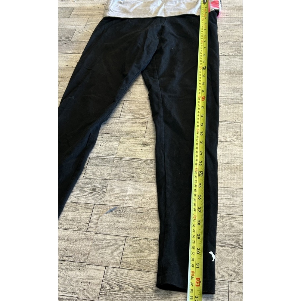 Vintage Y2K PINK VICTORIA'S SECRET‎ Foldover Yoga Leggings Black Spell Out SMALL - Picture 5 of 7